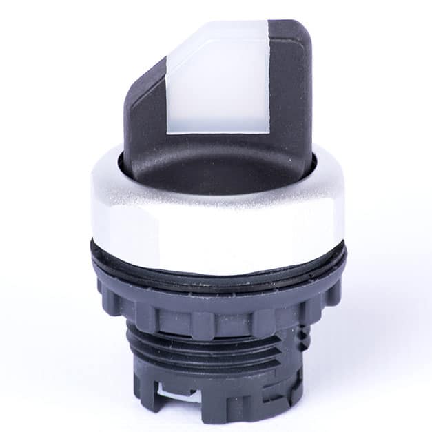 Comutator cu maneta scurta cu revenire luminoasa transparent 1-0-2 - SKU:  105528