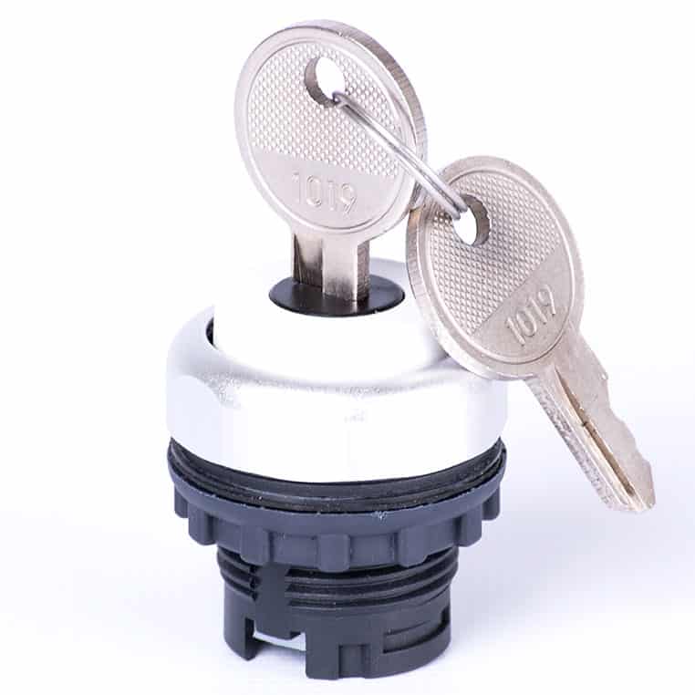 Comutator cu maneta cu cheie si revenire, opal, 0-1 - SKU:  105555