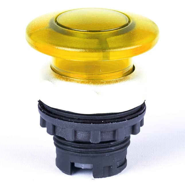 Buton comanda ciuperca cu revenire 40mm iluminat galben - SKU:  105643