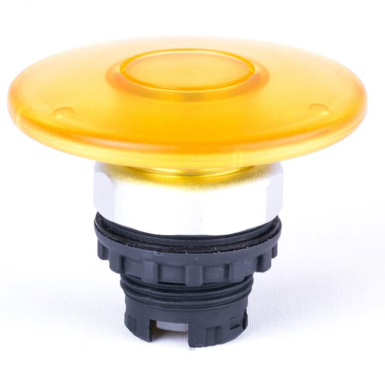 Buton comanda ciuperca cu revenire 60mm iluminat galben - SKU:  105654