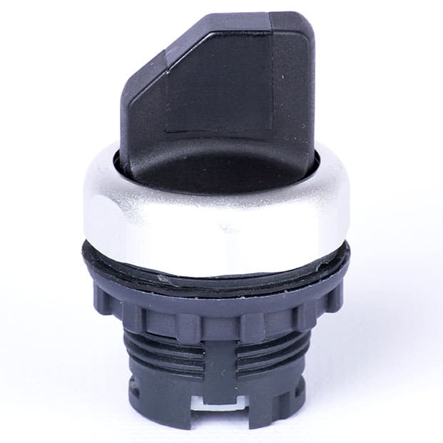 Comutator cu maneta scurta cu retinere, 1-0-2, negru IP65 - SKU:  105678