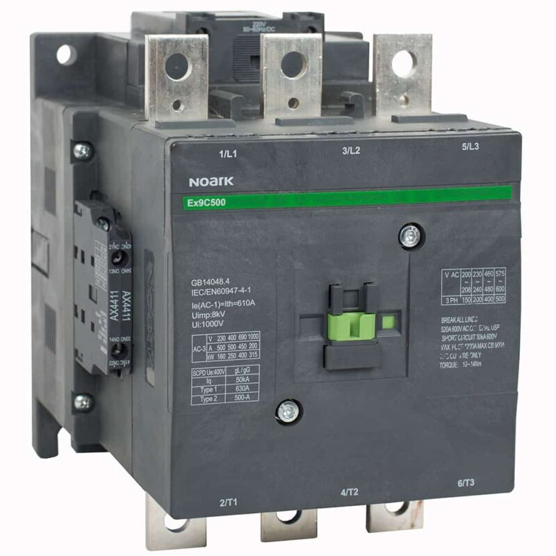 Contactor Noark 42VAC/DC 500A cu 2 contacte normal deschise si 2 normal inchise - SKU:  106296