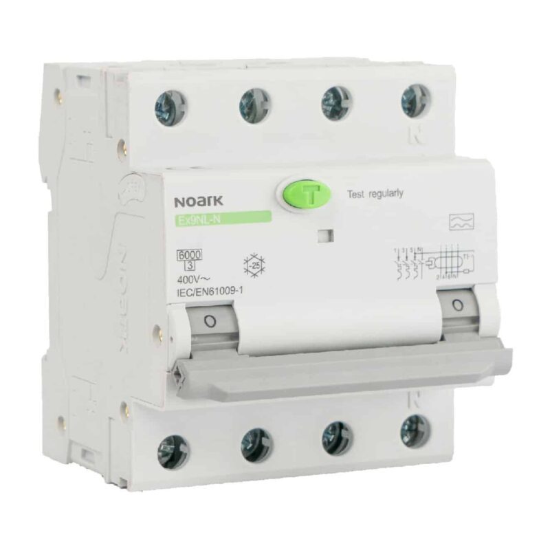 Disjunctor diferential trifazic Noark 10A, 30mA, curba C, tip A, 6kA - SKU:  111544