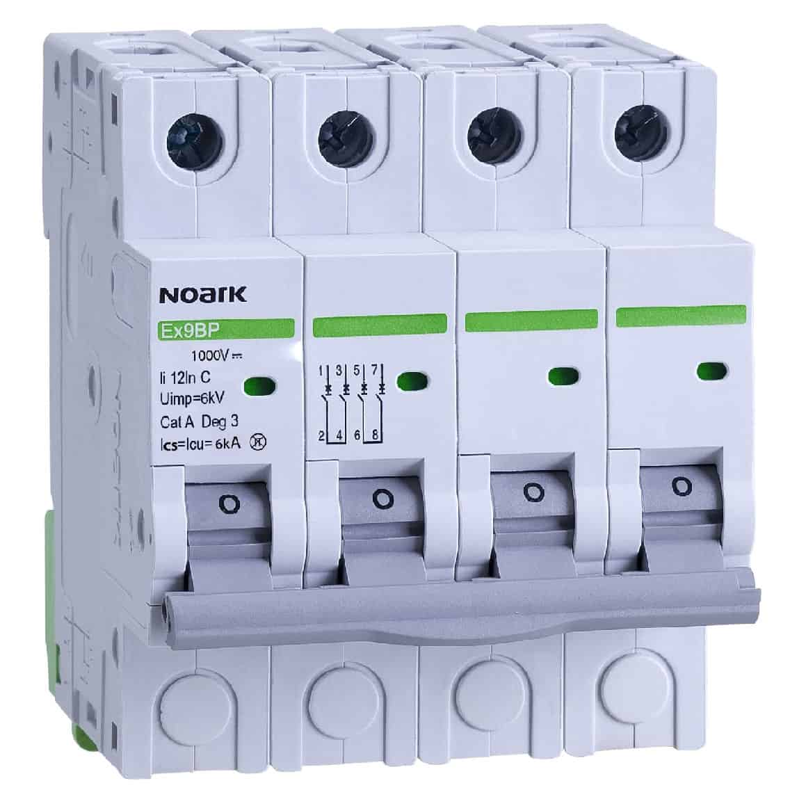 Siguranta automata tetrapolara 4P 10A 6kA curba C 1000VDC fotovoltaice - SKU: 111568