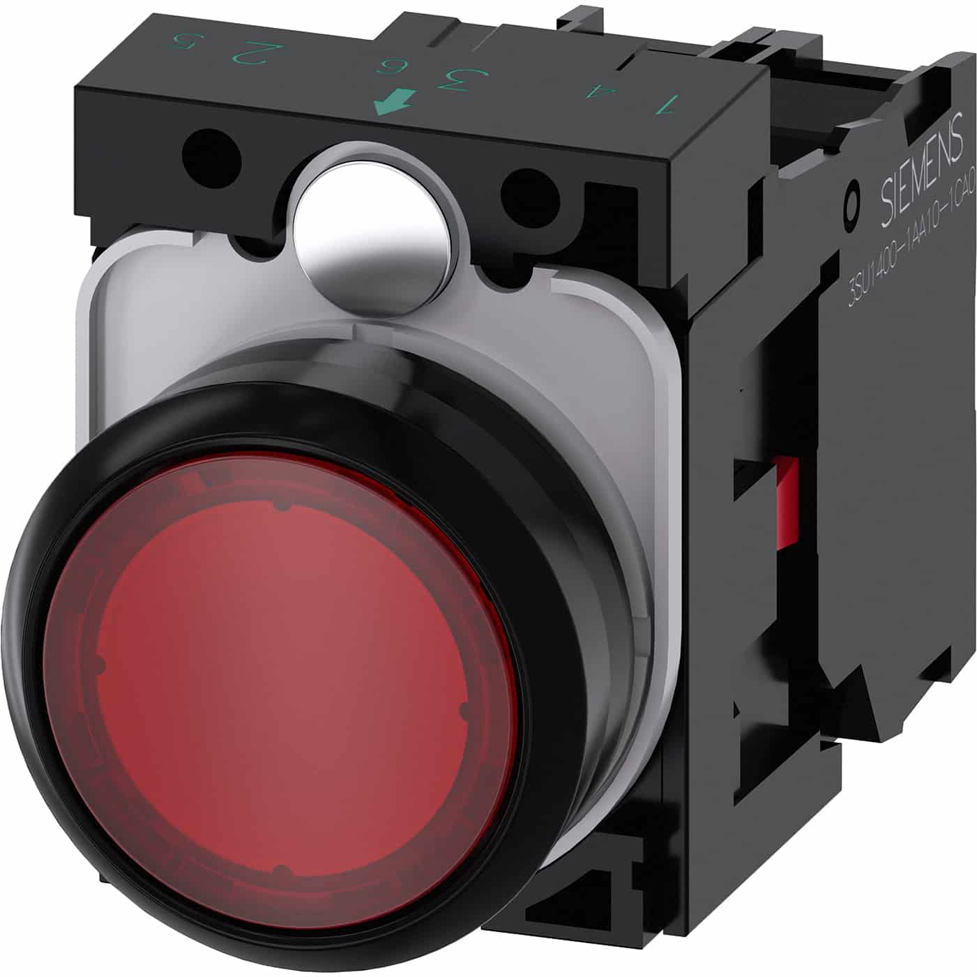 Buton comanda cu revenire si LED, 24VAC/DC, 1NI, rosu - SKU: 3SU1102-0AB20-1CA0