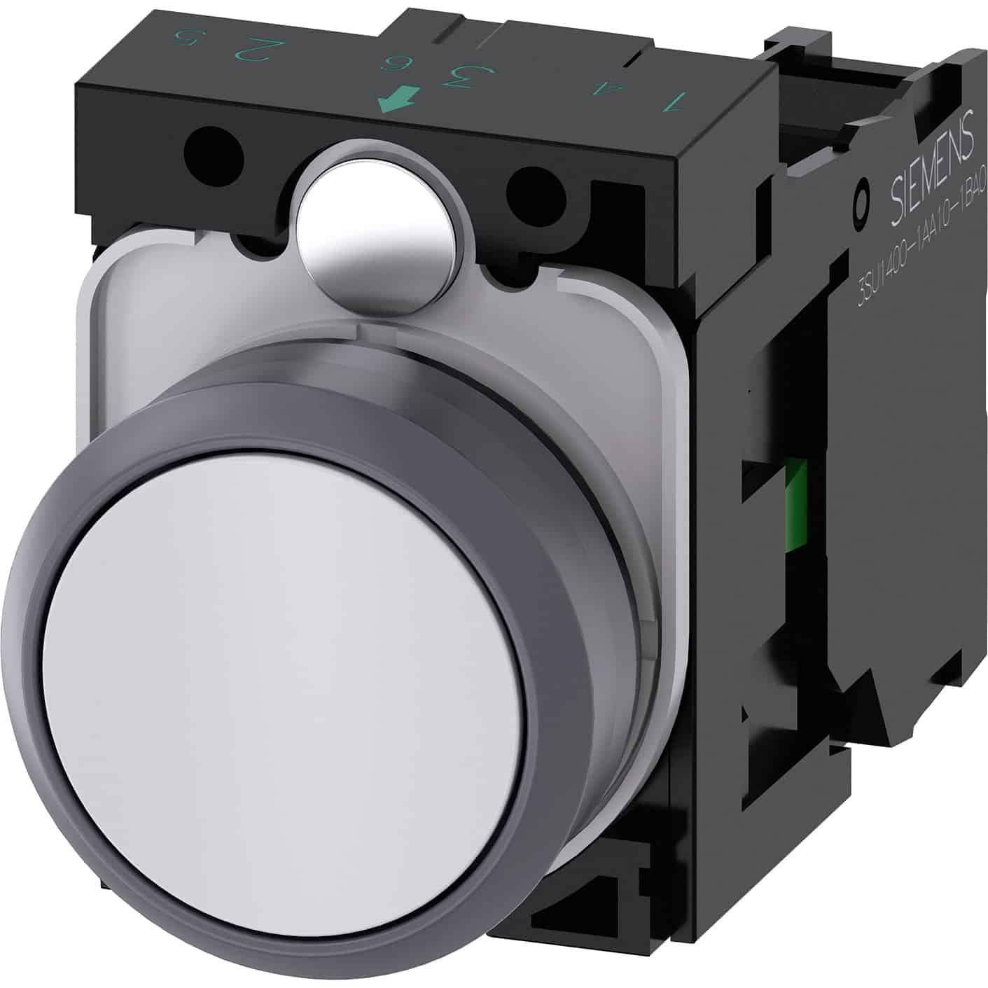 Buton comanda cu revenire 1ND alb 1130 - SKU: 3SU1130-0AB60-1BA0