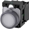 Buton comanda cu revenire si LED, 1ND, 24VAC/DC, alb - SKU: 3SU1132-0AB60-1BA0