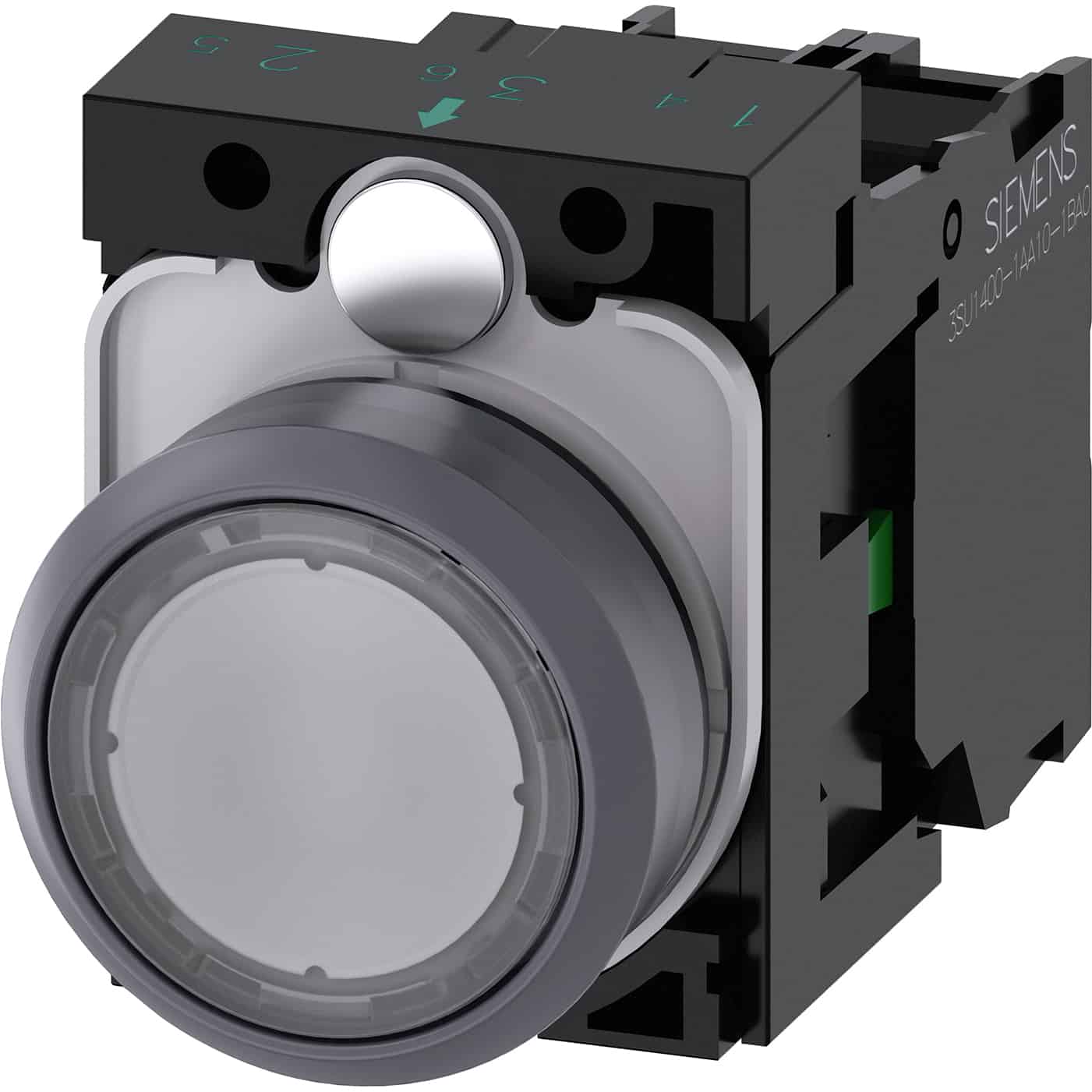 Buton comanda cu revenire si LED, 1ND, 24VAC/DC, transparent - SKU: 3SU1132-0AB70-1BA0