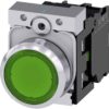 Buton comanda cu revenire si LED, 1NO, 230VAC, verde, metal - SKU: 3SU1156-0AB40-1BA0