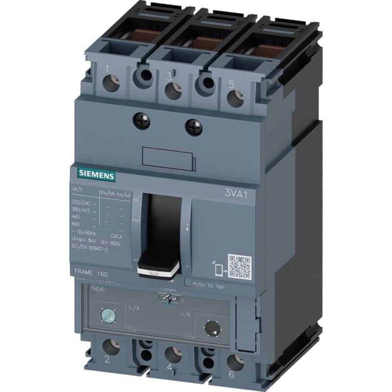 Intreruptor automat MCCB TM240, 3P, 55kA, reglabil, 50A  - SKU:  3VA1150-5EF36-0AA0