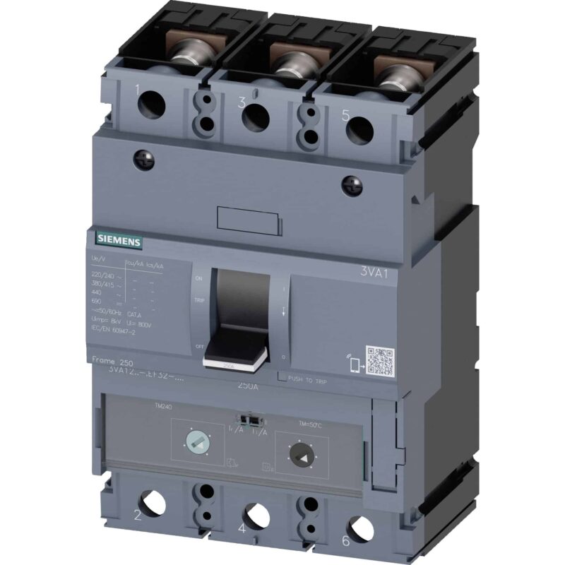Intreruptor automat MCCB TM240 Siemens 3P 55kA reglabil 200A - SKU:  3VA1220-5EF32-0AA0
