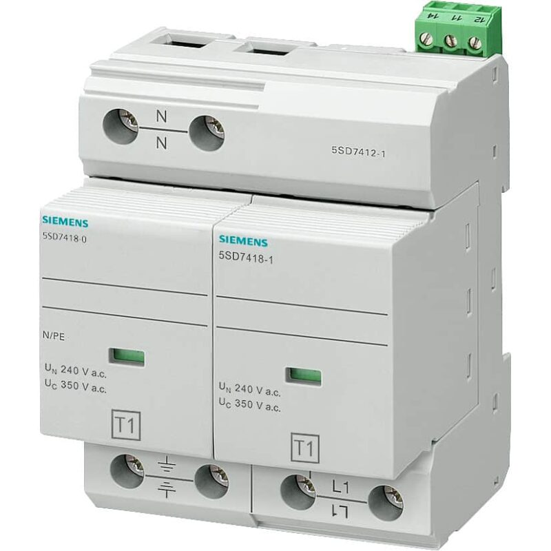 Descarcator supratensiune 1+1 debrosabil cu semnalizare, 2P tip B 240VAC - SKU:  5SD7412-1