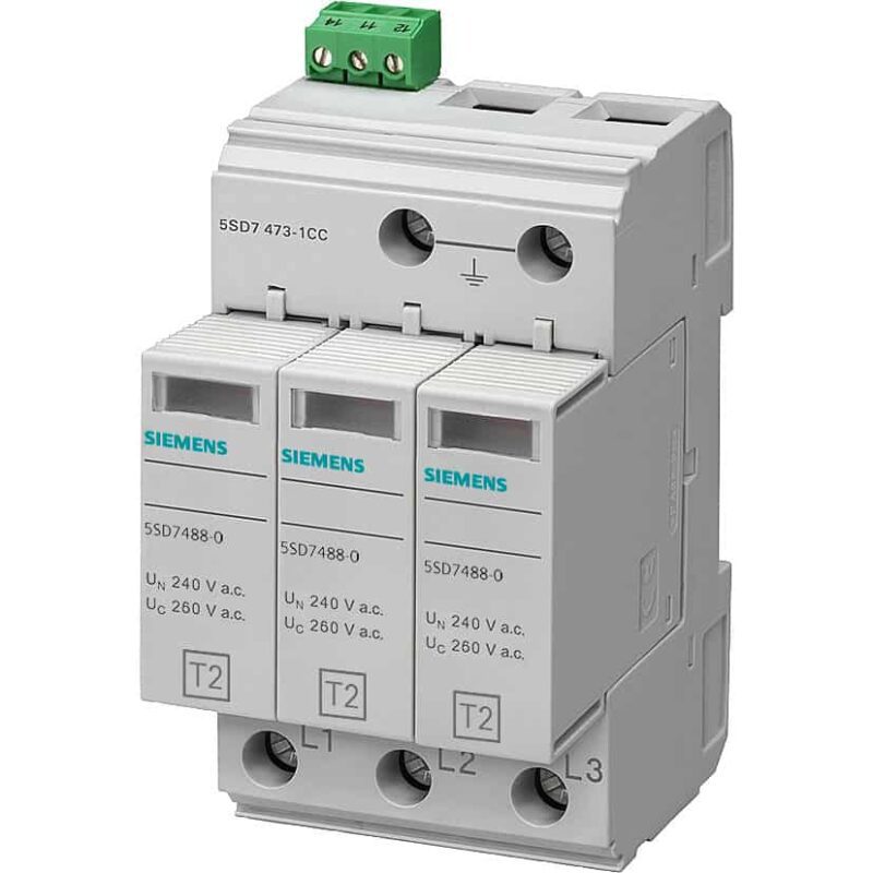 Descarcator supratensiune Siemens 3+0 compact cu semnalizare 3P tip C 400/690VAC - SKU:  5SD7473-1