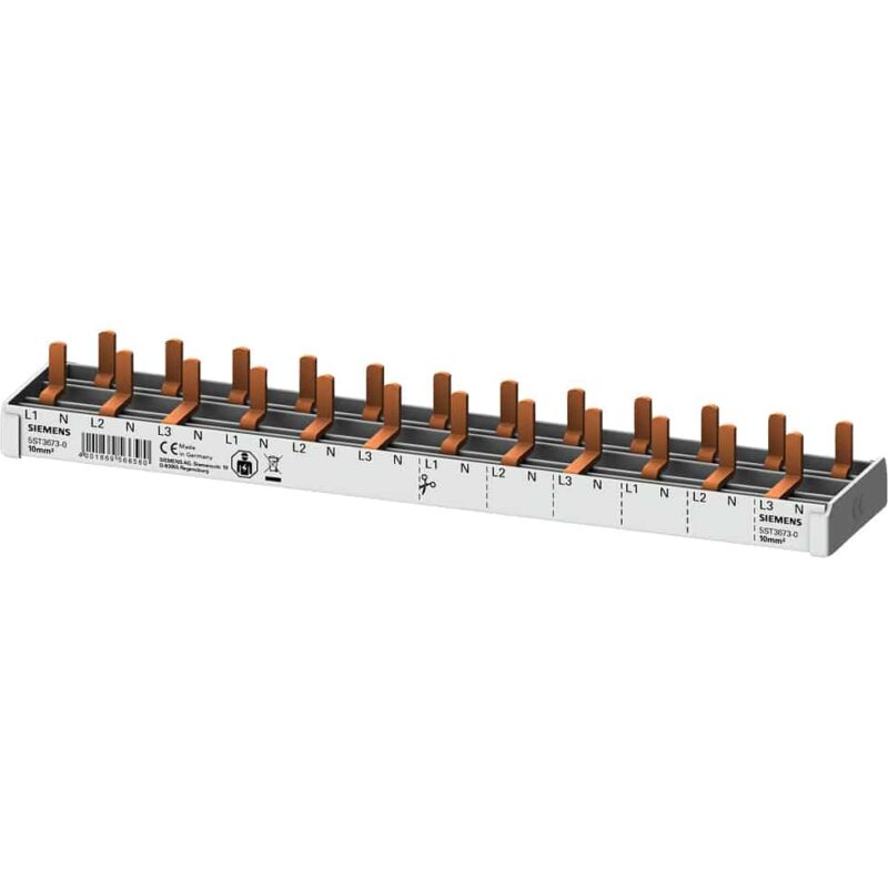 Bareta de alimentare 3P+N tip pin, 12 module, 63A, 10 mm² - SKU:  5ST3673-0