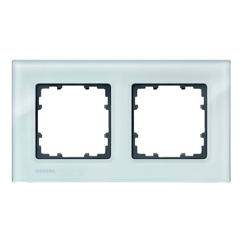 Rama decorativa aparataj unitar, 2 posturi, cristal verde, Delta Miro - SKU:  5TG1202-0