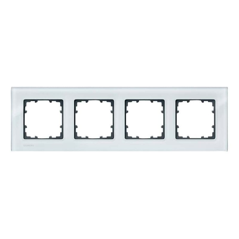 Rama decorativa aparataj unitar universala, 4 posturi, cristal verde, Delta Miro - SKU:  5TG1204-0