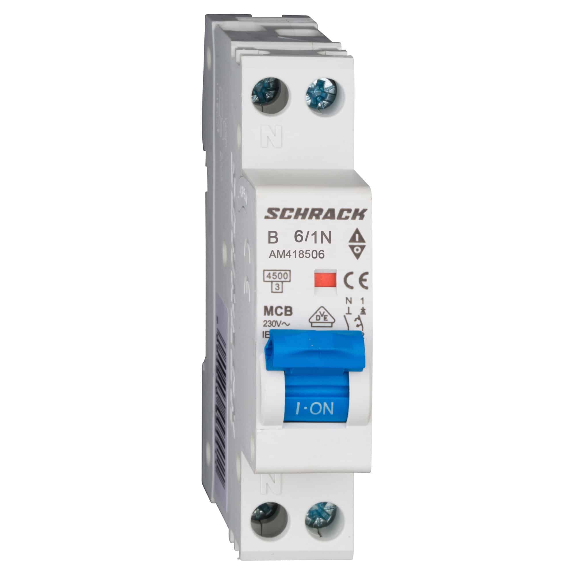Disjunctor bipolar 1P+N, 6A, curba B, 4.5kA - SKU: AM418506