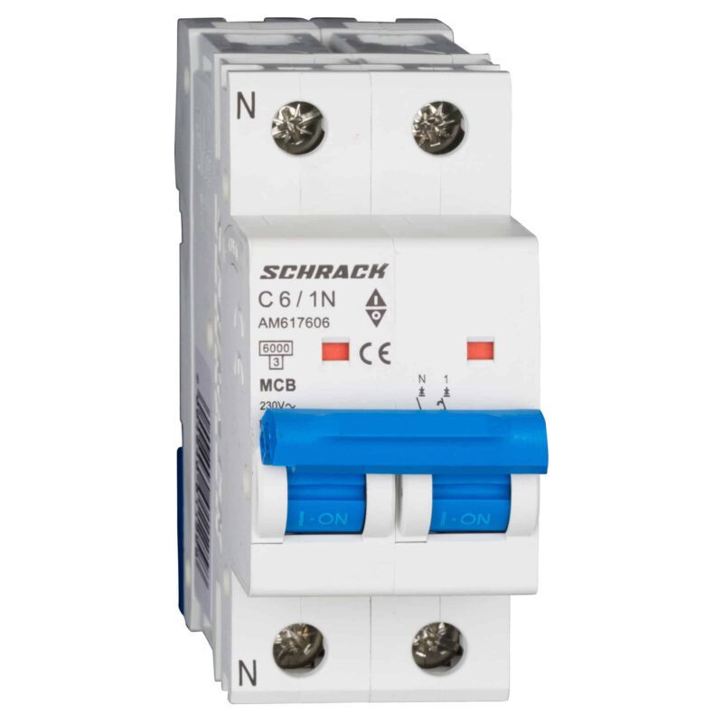 Intreruptor automat bipolar 1P+N, 6A, curba C, 6kA - SKU:  AM617606
