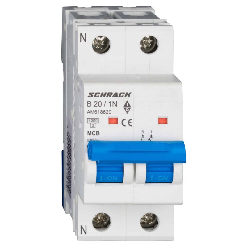 Disjunctor bipolar 1P+N, 20A, curba B, 6kA, Amparo - SKU:  AM618620
