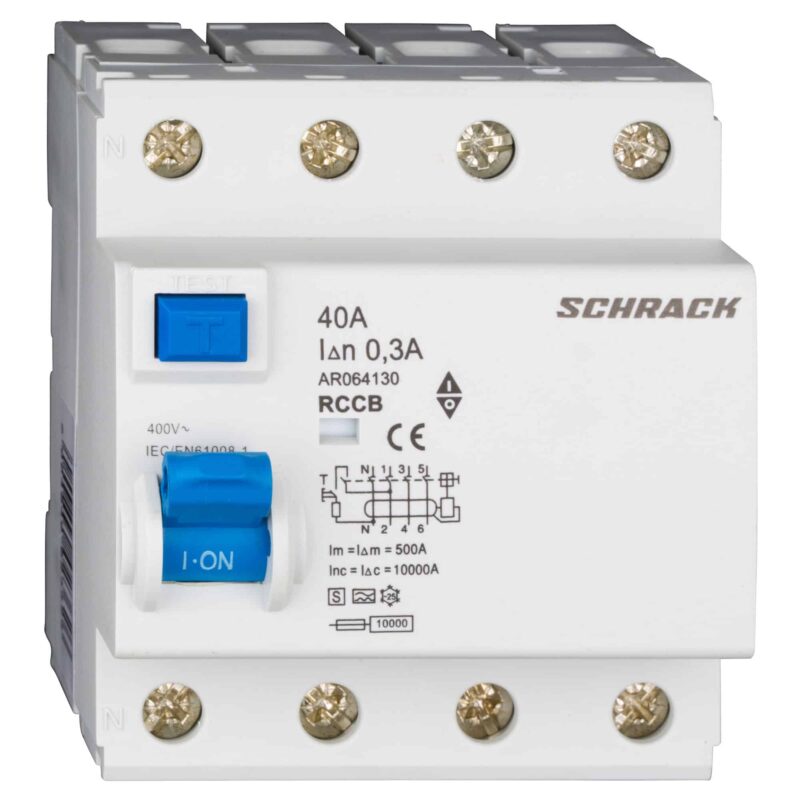 Disjunctor diferential trifazic 40A, 300mA, tip A, 10kA - SKU:  AR064130
