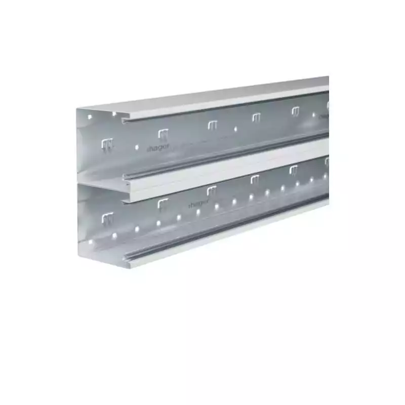 Baza-Canal Aparataj Ignifug 100x210mm Capac 2x80mm Din Tabla De Otel Alb - SKU:  BRS1002101D9010