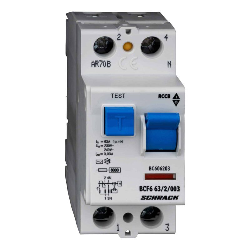 Disjunctor monofazic cu protectie diferentiala 63A, 30mA, AC, 6kA - SKU:  BC606203