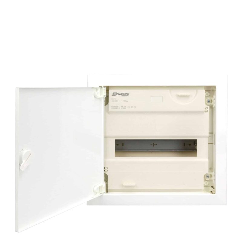 Tablou electric metalic incastrat caramida, 12 module, 1X12, cu usa mata inalta, IP30 - SKU:  BK071001-F