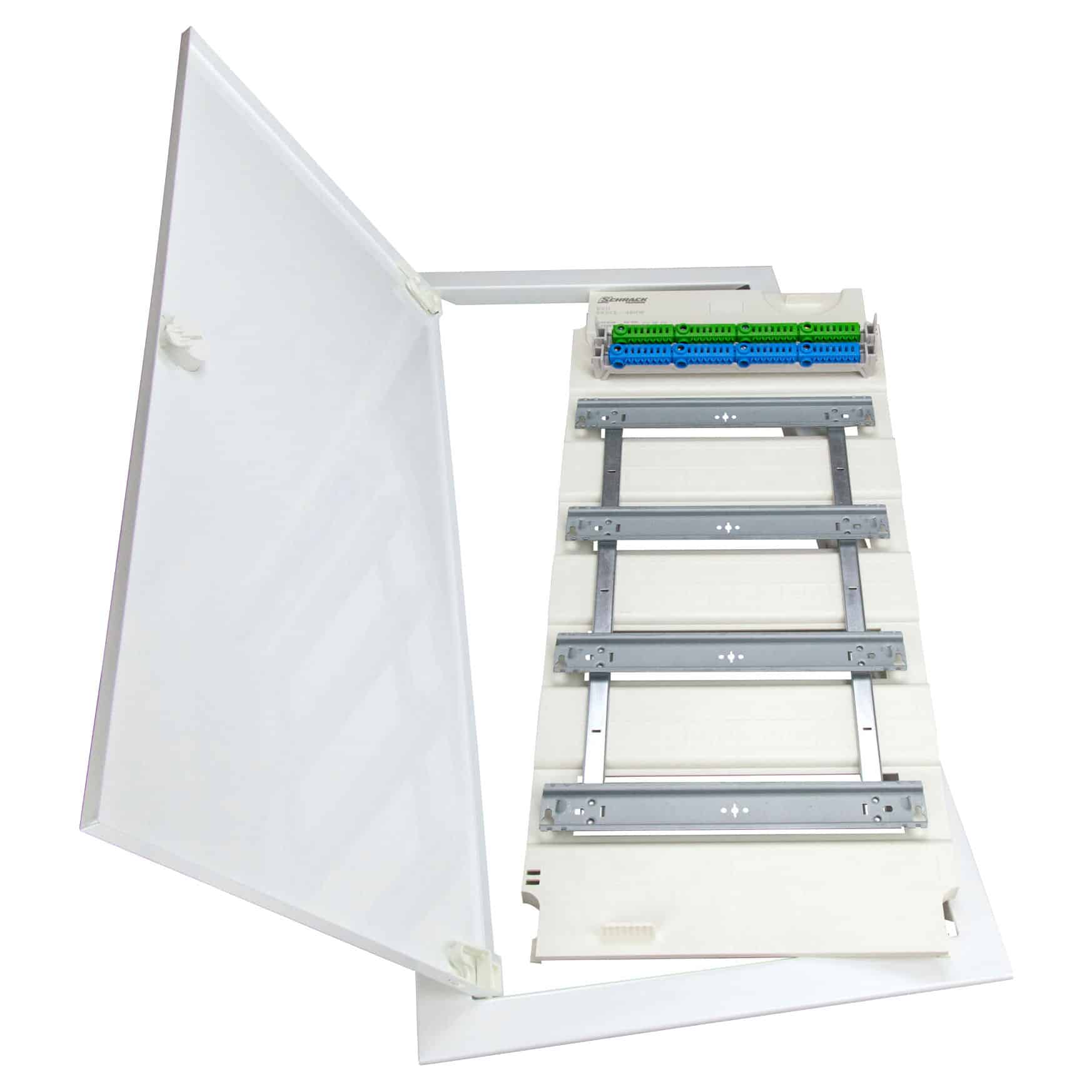 Rama inalta cu usa si insert pentru tablou electric metalic incastrat in caramida, 48 module, 4x12 - SKU: BK071104-F