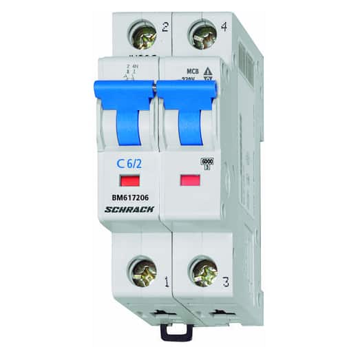 Disjunctor bipolar 2P 6A curba C 6kA UH - SKU:  BM617206
