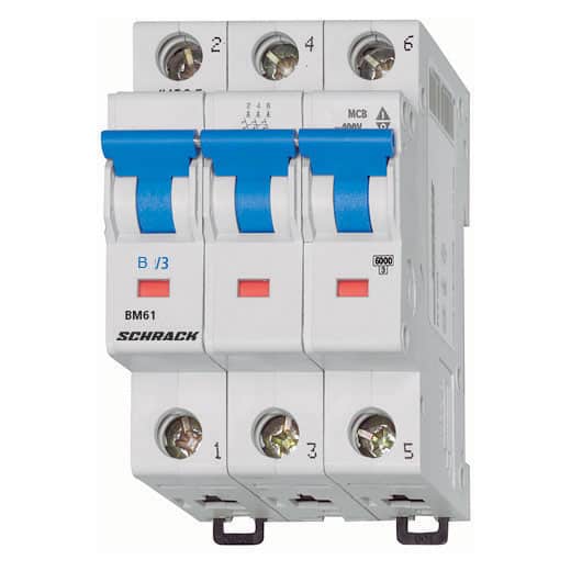 Disjunctor tripolar 40A, curba B, 6kA, UH - SKU:  BM618340