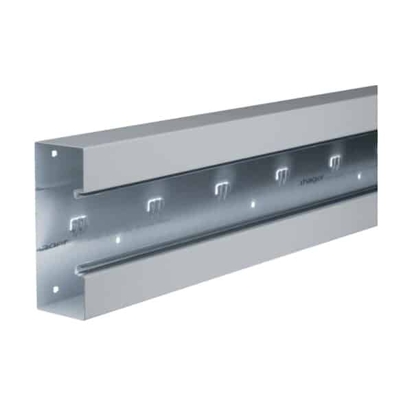 Canal cablu OL purtator de aparataj Hager, 2 compartimente fara capac, 65x170mm, gri - SKU:  BRS651701VERZ