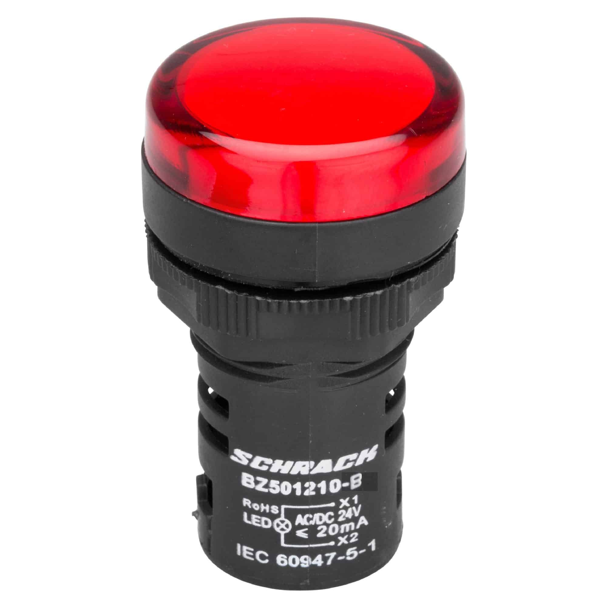 Lampa de semnalizare LED, rosu, 24VAC/DC, D22 - SKU: BZ501210-B