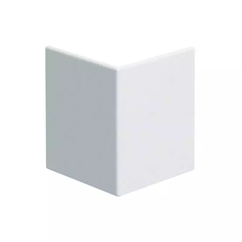 Capac Colt Exterior pentru Canal Cablu Aparataj BRS 80mm Tabla Otel Alb - SKU:  BRS0802A9016