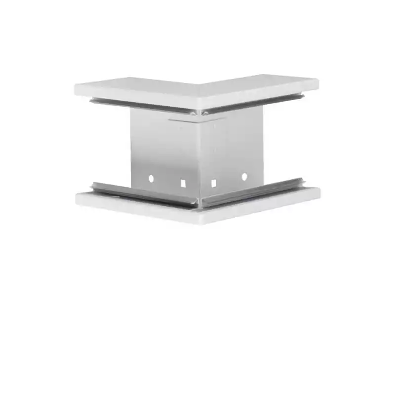 Colt exterior din profil de baza BRS 68x100mm cu capac 80mm tabla de otel alb  - SKU:  BRS6510039016