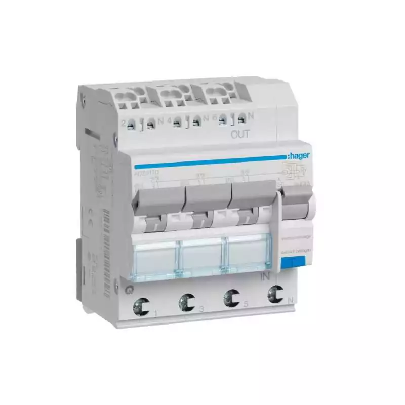 Disjunctor diferential 3x 1P+N 6kA Curba B 13A 30mA Typ A QuickConnect - SKU:  ADZ313D