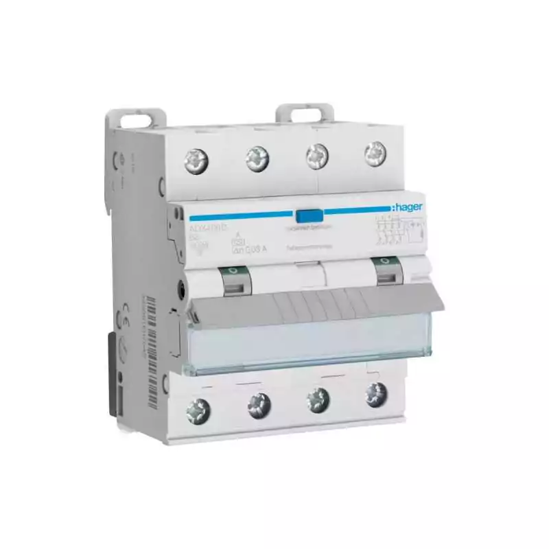 Disjunctor diferential 4 Poli 10kA Curba B 6A 30mA Typ A - SKU:  ADX406D