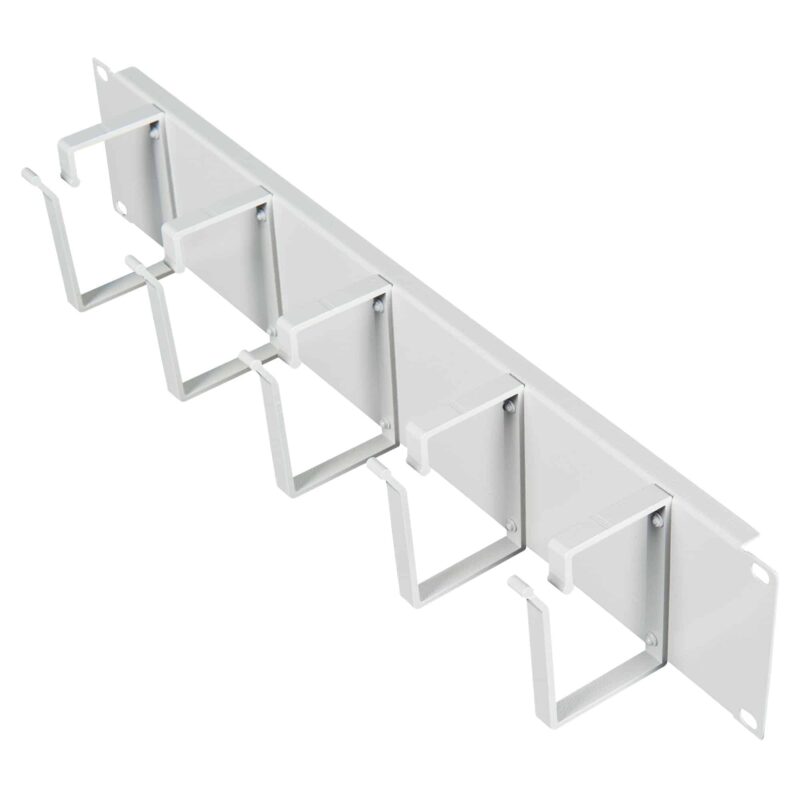 Organizator cabluri rack 19", 2U, 5 inele metalice - SKU:  DTBC205R