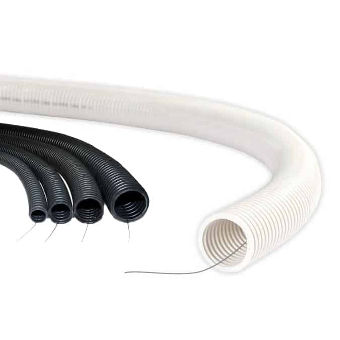 Tub flexibil PVC gri cu fir de tragere, diametru 16mm - SKU:  DX20516