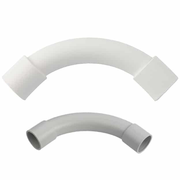 Cot 90 grade tub PVC rigid IP40, 16mm, alb - SKU:  DX40116