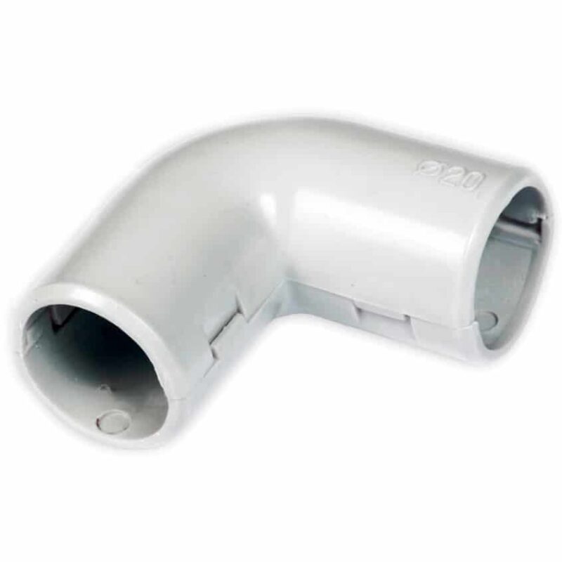 Unghi 90 grade pentru tuburi electrice rigide PVC 16mm IP40 - SKU:  DX40316