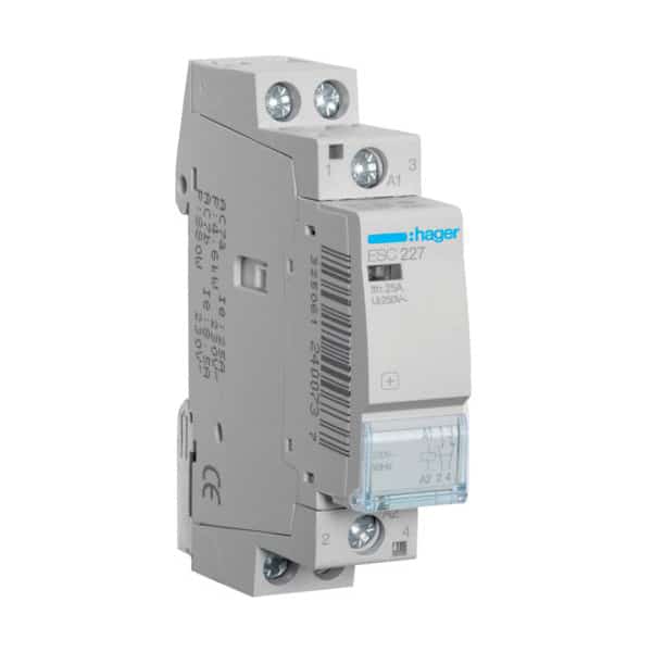 Contactor modular 25A 2P 230VAC, 1NO+1NC - SKU:  ESC227