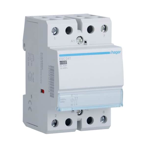 Contactor modular 2P, 40A, 230V AC, 2 contacte inchidatoare - SKU:  ESC241