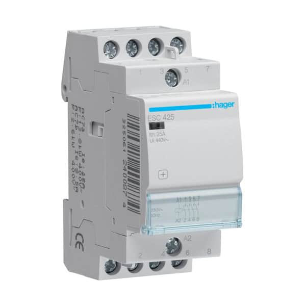 Contactor modular 4P, 25A, 230VAC, 4 contacte normal deschise - SKU:  ESC425