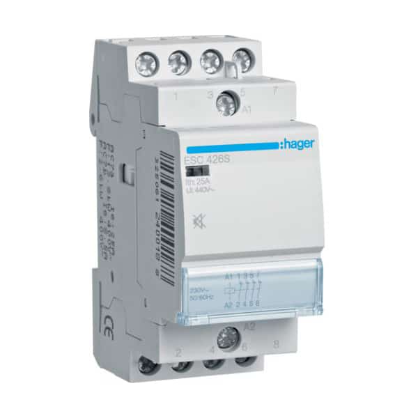Contactor modular silentios 230VAC 4P 25A 4NI - SKU:  ESC426S