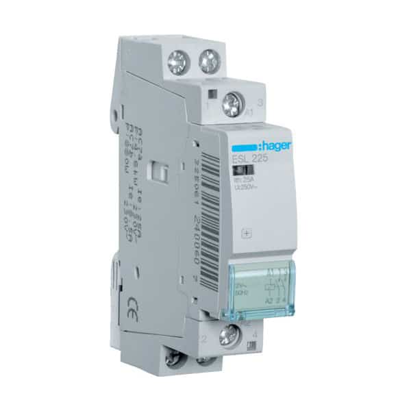 Contactor modular 25A 2P 8-12VAC cu protectie - SKU:  ESL225