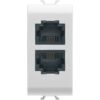 Priza modulara telefon RJ11 cat.3 dubla, alb, 1M, Chorus - SKU: GW10403