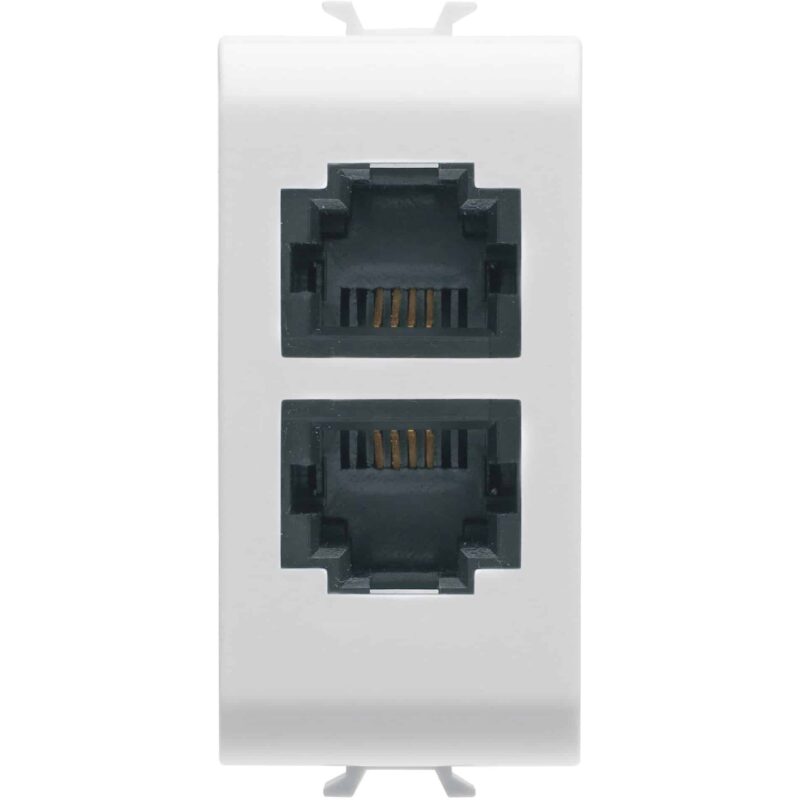 Priza modulara telefon RJ11 cat.3 dubla, alb, 1M, Chorus  - SKU:  GW10403