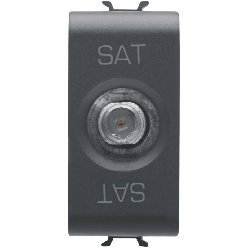 Priza modulara TV-SAT coaxiala Gewiss, negru, 1M, Chorus - SKU:  GW12371
