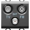 Priza modulara TV-RD-SAT Gewiss, negru, 2M, Chorus - SKU:  GW12382