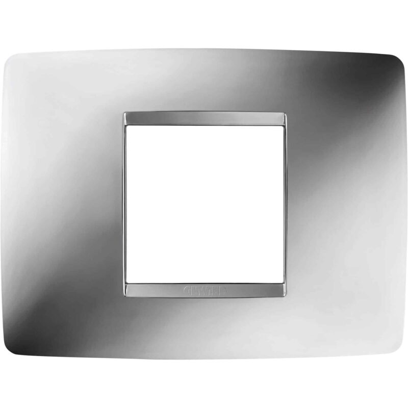 Rama decorativa aparataj modular Gewiss, elipsa, 2M, crom, Chorus One - SKU:  GW16102MC